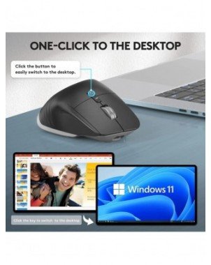 Ergonomic Bluetooth Wireless Mouse RGB Side Scroller for Laptop