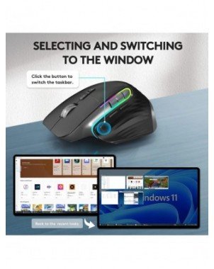 Ergonomic Bluetooth Wireless Mouse RGB Side Scroller for Laptop