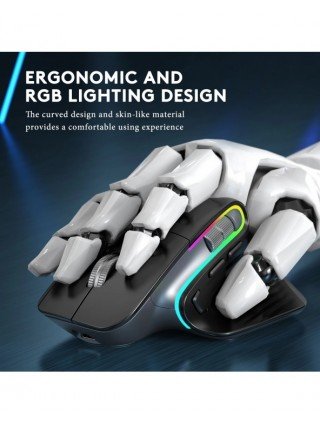 Ergonomic Bluetooth Wireless Mouse RGB Side Scroller for Laptop