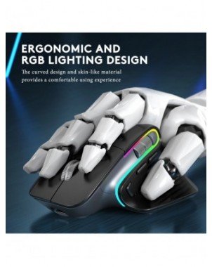 Ergonomic Bluetooth Wireless Mouse RGB Side Scroller for Laptop