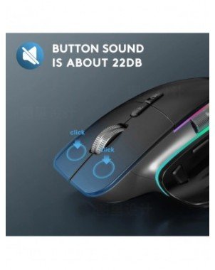 Ergonomic Bluetooth Wireless Mouse RGB Side Scroller for Laptop