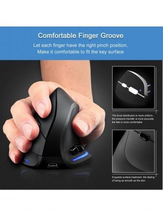 Lefon Vertical Wireless Mouse Game Rechargeable Ergonomic Mouse