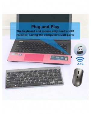 2.4G Wireless Keyboard and Mouse, USB Protable Mini Keyboard