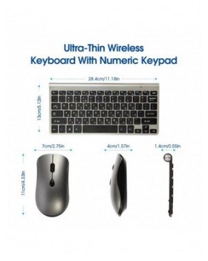 2.4G Wireless Keyboard and Mouse, USB Protable Mini Keyboard