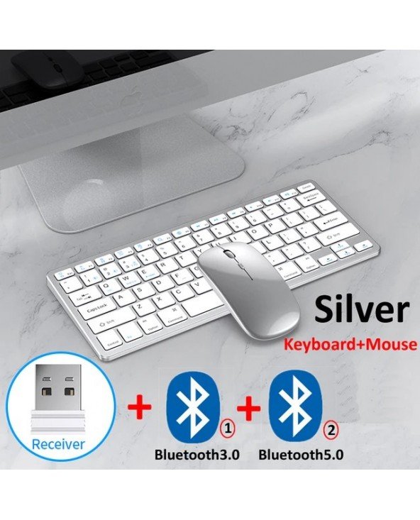 Bluetooth 5.0 & 2.4G Wireless Keyboard and Mouse Combo Mini Bluetooth 5.0 & 2.4G Wireless Keyboard and Mouse Combo Mini