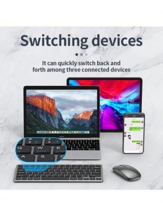 Bluetooth 5.0 & 2.4G Wireless Keyboard and Mouse Combo Mini