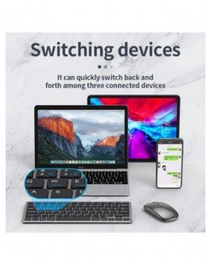 Bluetooth 5.0 & 2.4G Wireless Keyboard and Mouse Combo Mini