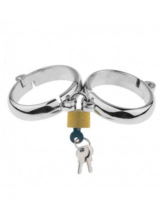 BDSM Oval Metal Handcuffs Lockable Shackles FootCuffs Ankle