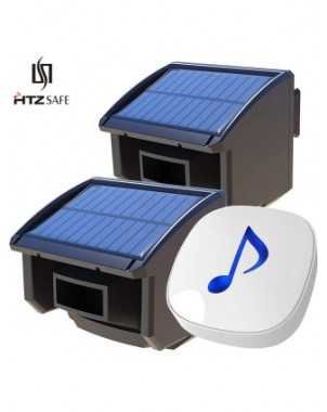 HTZSAFE 400 Meters Solar Wireless Driveway Alarm Outdoor