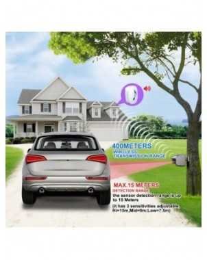 HTZSAFE 400 Meters Solar Wireless Driveway Alarm Outdoor
