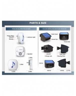 HTZSAFE 400 Meters Solar Wireless Driveway Alarm Outdoor