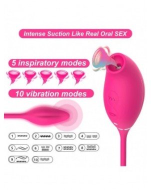 2 in 1 G-Spot klitorio čiulpimo vibratorius su vibruojančiu