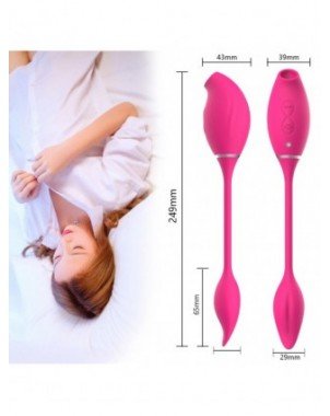 2 in 1 G-Spot klitorio čiulpimo vibratorius su vibruojančiu