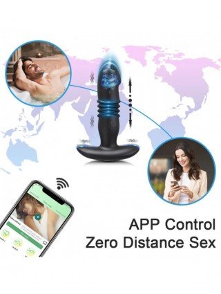 Telescopic Vibrating Butt Plug Anal APP Vibrator Wireless