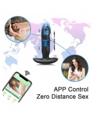 Telescopic Vibrating Butt Plug Anal APP Vibrator Wireless