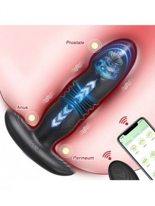 Telescopic Vibrating Butt Plug Anal APP Vibrator Wireless