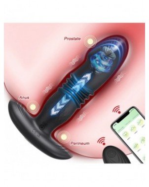 Telescopic Vibrating Butt Plug Anal APP Vibrator Wireless