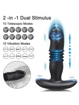 Telescopic Vibrating Butt Plug Anal APP Vibrator Wireless