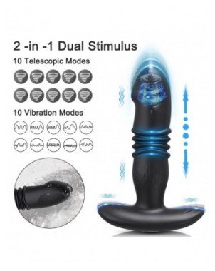 Telescopic Vibrating Butt Plug Anal APP Vibrator Wireless