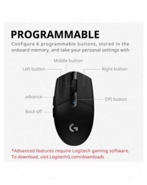 "Logitech G304" belaidė pelė ESports Gaming Lol Laptop