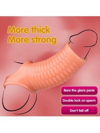 Silicone Reusable Penis Sleeve Flexible Glans Penis Enlarger