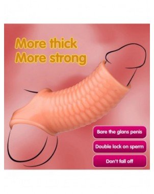 Silicone Reusable Penis Sleeve Flexible Glans Penis Enlarger