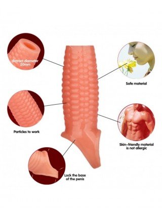 Silicone Reusable Penis Sleeve Flexible Glans Penis Enlarger