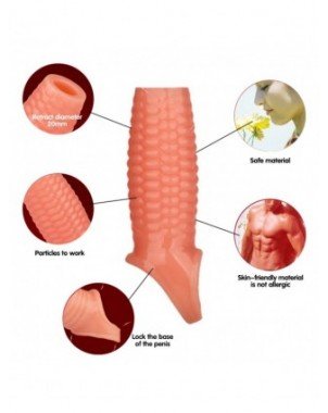 Silicone Reusable Penis Sleeve Flexible Glans Penis Enlarger