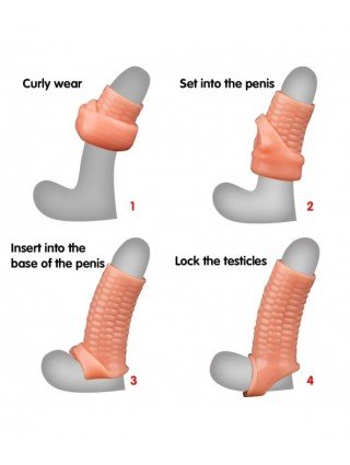 Silicone Reusable Penis Sleeve Flexible Glans Penis Enlarger