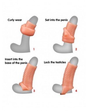 Silicone Reusable Penis Sleeve Flexible Glans Penis Enlarger