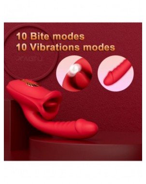Naujas G taško vibratorius su liežuvio laižymu 2 IN 1 moterims