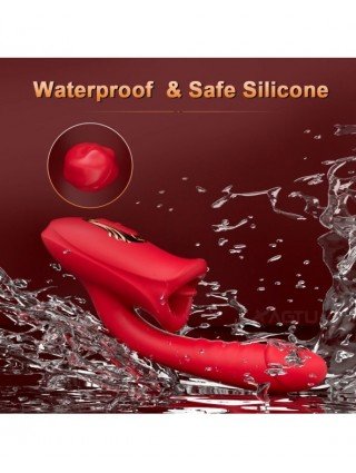 New G-spot Vibrator with Tongue Licking 2 IN 1 for Women