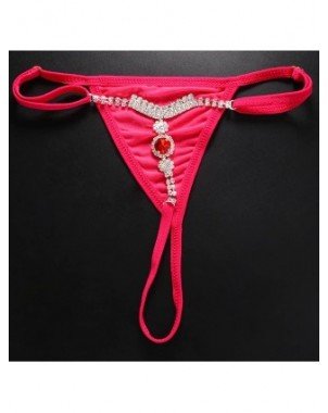 Stonefans Red Thong Swimsuit Bikini Panties for Women Jewelry
