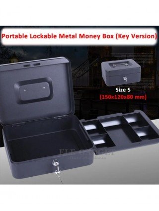 High Quality 6" Size S Portable Money Safe Box Cash Box With 2