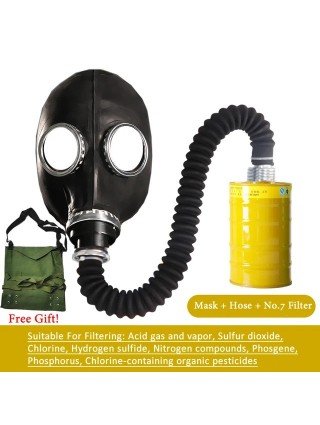 Full Face Gas Mask Chemical Respirator Gray/Black Natural