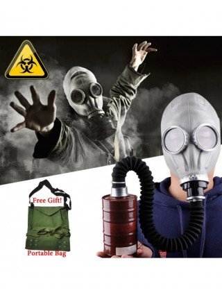 Full Face Gas Mask Chemical Respirator Gray/Black Natural