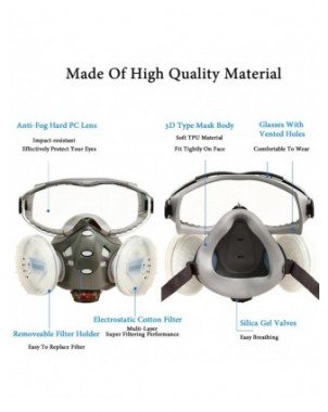 Full/Half Face Dust Mask Respirator With Anti-Fog Safety