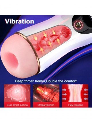 Automatic Male Masturbator Cup Sucking Vibration Blowjob Real