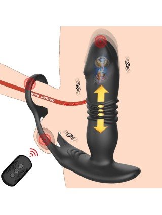 Male Telescopic Anal Plug Prostate Massager Stimulator Double