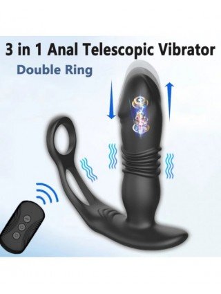Male Telescopic Anal Plug Prostate Massager Stimulator Double
