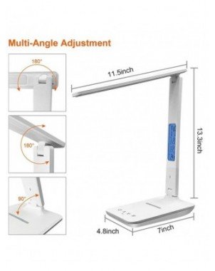 Wireless Charger Pad LED Desk Lamp Temperature Alarm Clock Eye