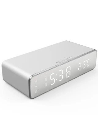 Wireless Charger Time Alarm Clock LED Digital Thermometer