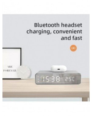 Wireless Charger Time Alarm Clock LED Digital Thermometer