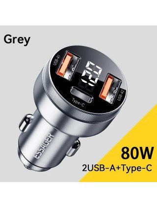 80W Car Charger USB Type C PD Fast Charging Phone Quick Charge