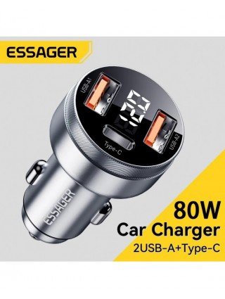 80W Car Charger USB Type C PD Fast Charging Phone Quick Charge