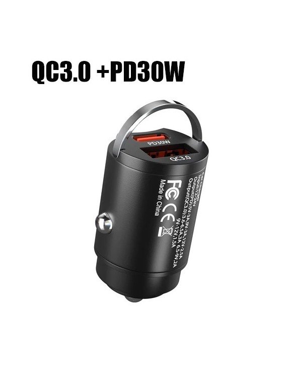 Mini 100W automobilinis įkroviklis Type C Dual USB greitas