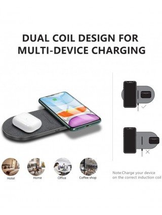 40W Fast Dual 2 in 1 Wireless Charger Pad for Airpods 3 Pro