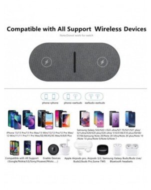 40W Fast Dual 2 in 1 Wireless Charger Pad for Airpods 3 Pro