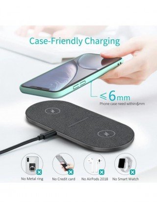 40W Fast Dual 2 in 1 Wireless Charger Pad for Airpods 3 Pro