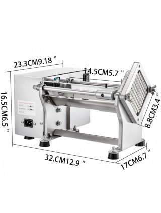 Horizontal Electric French Fry Cutter with 6/9/13mm and 8-Wedge